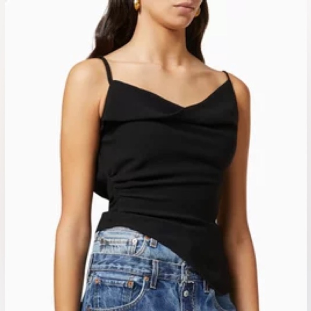 C/MEO black only one tie back tank top